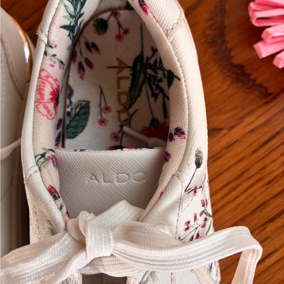 Aldo woman’s White and floral lace -up sneakers - Picture 6 of 9